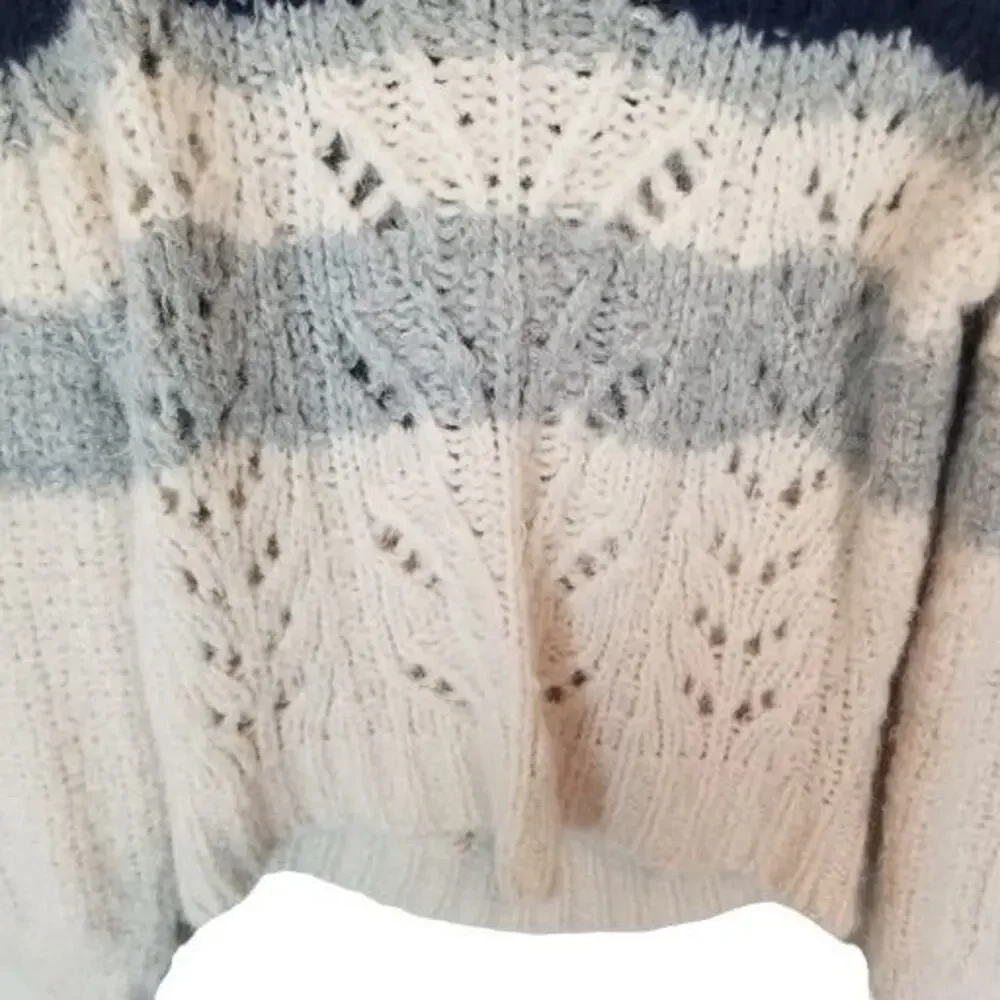 J. Crew Point Sur Womens Wool Alpaca Pointelle Knit Sweater S Cabin Colorblock